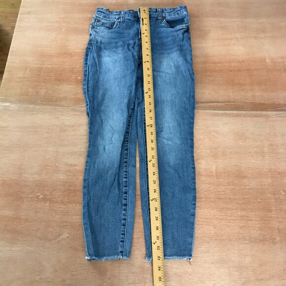 Kut from the Kloth Jeans Women Size 4 Blue Denim Raw Cuff Mid Rise Medium Wash - Picture 4 of 9